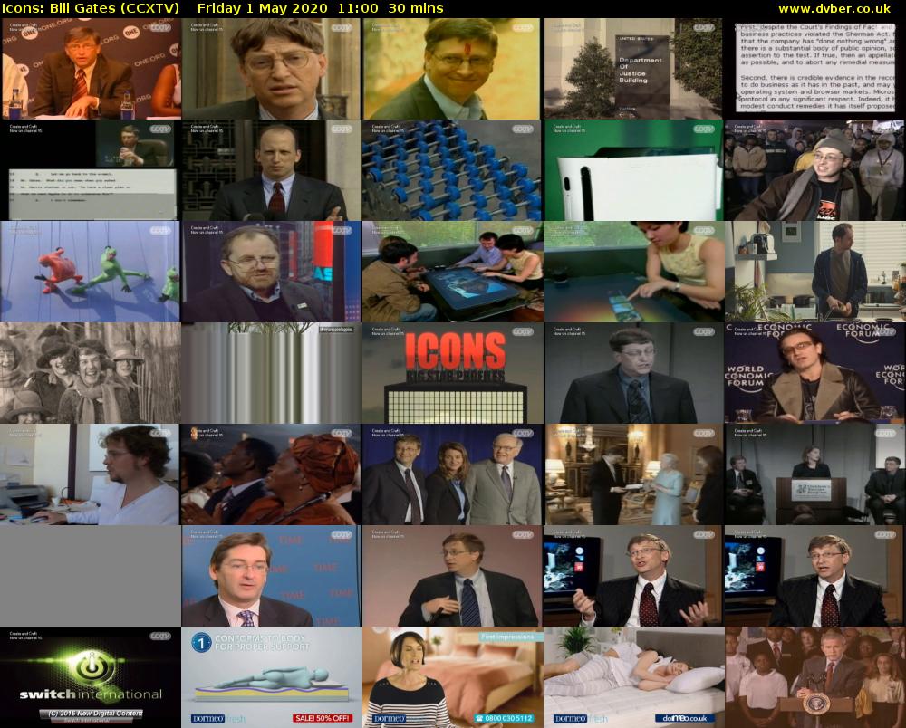 Icons: Bill Gates (CCXTV) Friday 1 May 2020 11:00 - 11:30