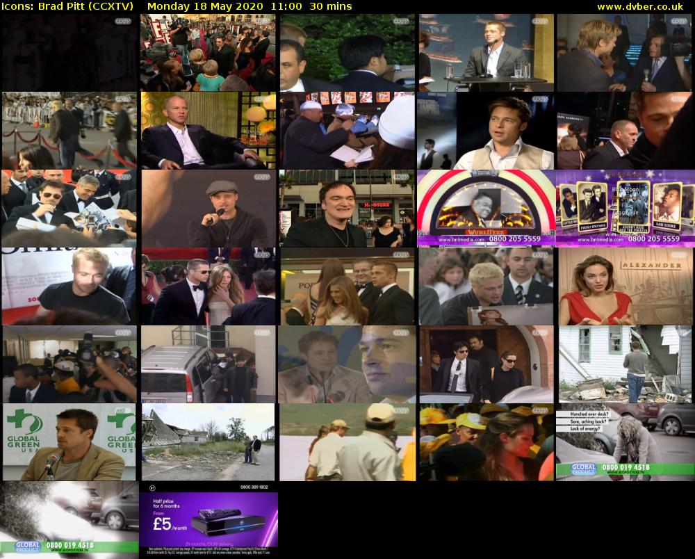 Icons: Brad Pitt (CCXTV) Monday 18 May 2020 11:00 - 11:30