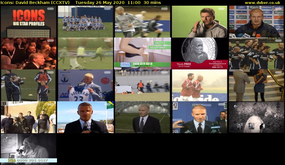 Icons: David Beckham (CCXTV) Tuesday 26 May 2020 11:00 - 11:30