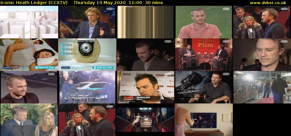Icons: Heath Ledger (CCXTV) Thursday 14 May 2020 11:00 - 11:30
