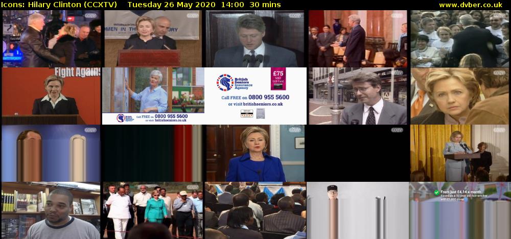 Icons: Hilary Clinton (CCXTV) Tuesday 26 May 2020 14:00 - 14:30
