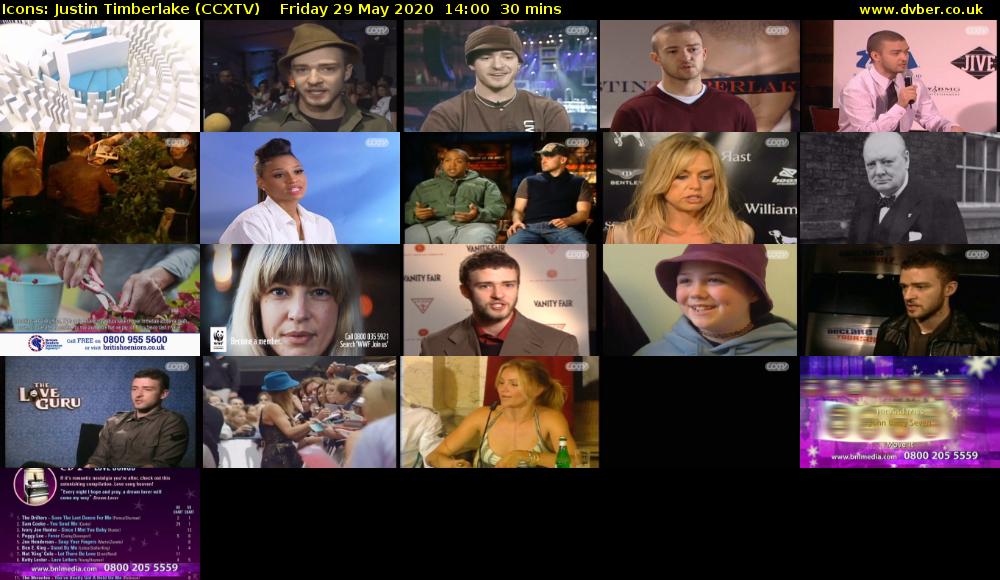 Icons: Justin Timberlake (CCXTV) Friday 29 May 2020 14:00 - 14:30