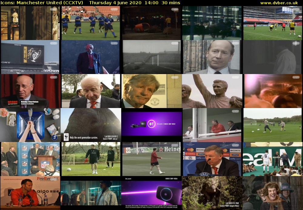 Icons: Manchester United (CCXTV) Thursday 4 June 2020 14:00 - 14:30