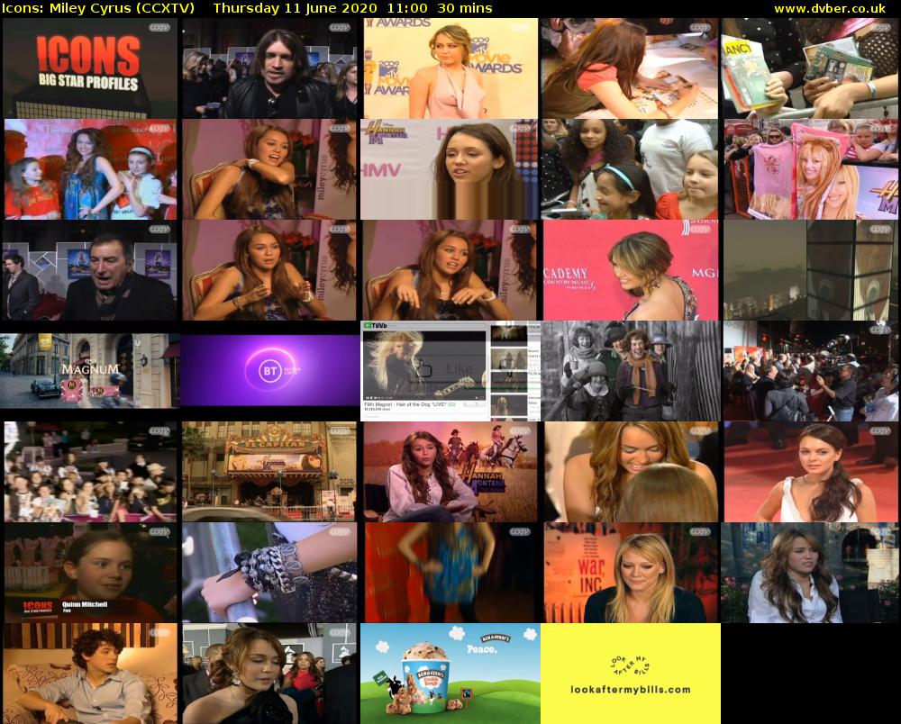 Icons: Miley Cyrus (CCXTV) Thursday 11 June 2020 11:00 - 11:30