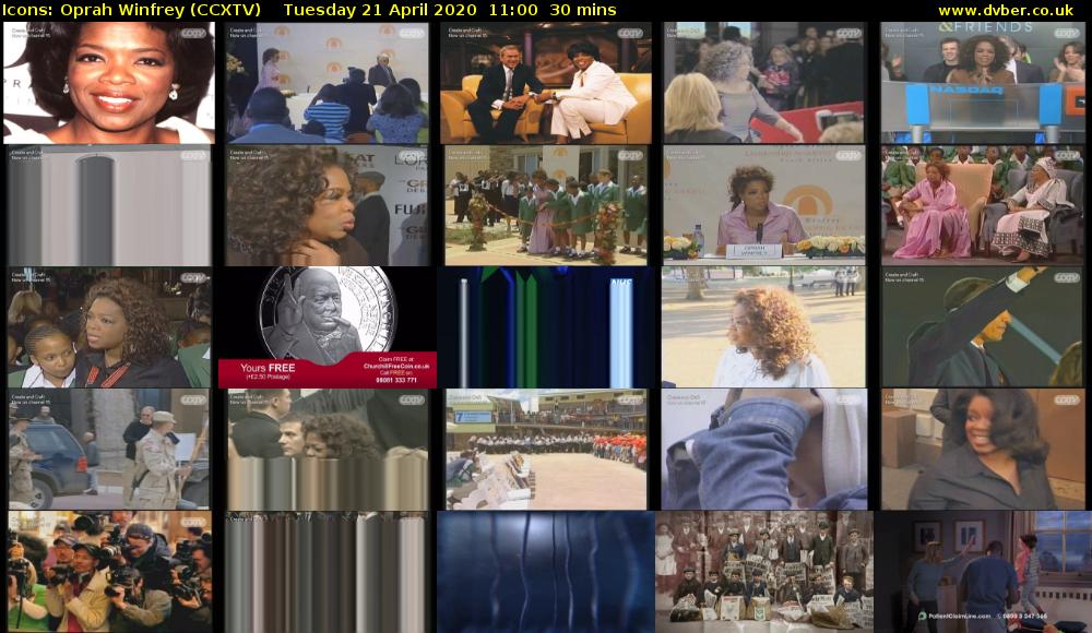 Icons: Oprah Winfrey (CCXTV) Tuesday 21 April 2020 11:00 - 11:30
