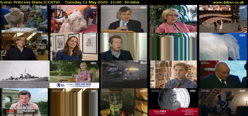 Icons: Princess Diana (CCXTV) Tuesday 12 May 2020 11:00 - 11:30