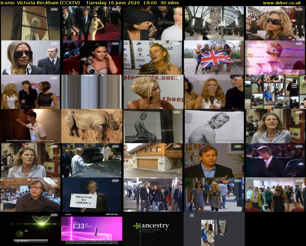 Icons: Victoria Beckham (CCXTV) Tuesday 16 June 2020 14:00 - 14:30