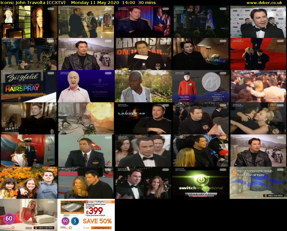 Icons; John Travolta (CCXTV) Monday 11 May 2020 14:00 - 14:30