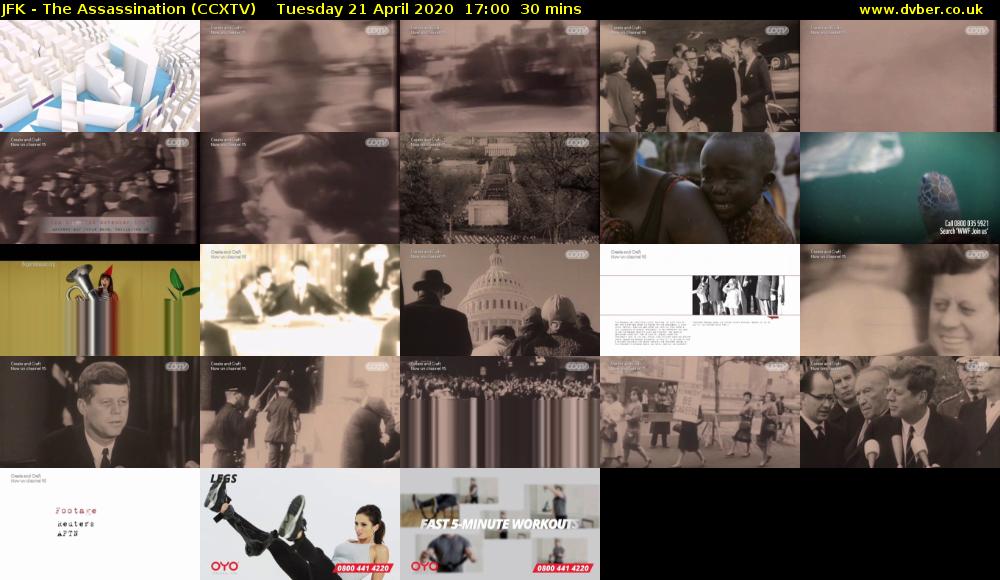 JFK - The Assassination (CCXTV) Tuesday 21 April 2020 17:00 - 17:30