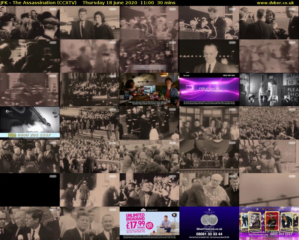 JFK - The Assassination (CCXTV) Thursday 18 June 2020 11:00 - 11:30