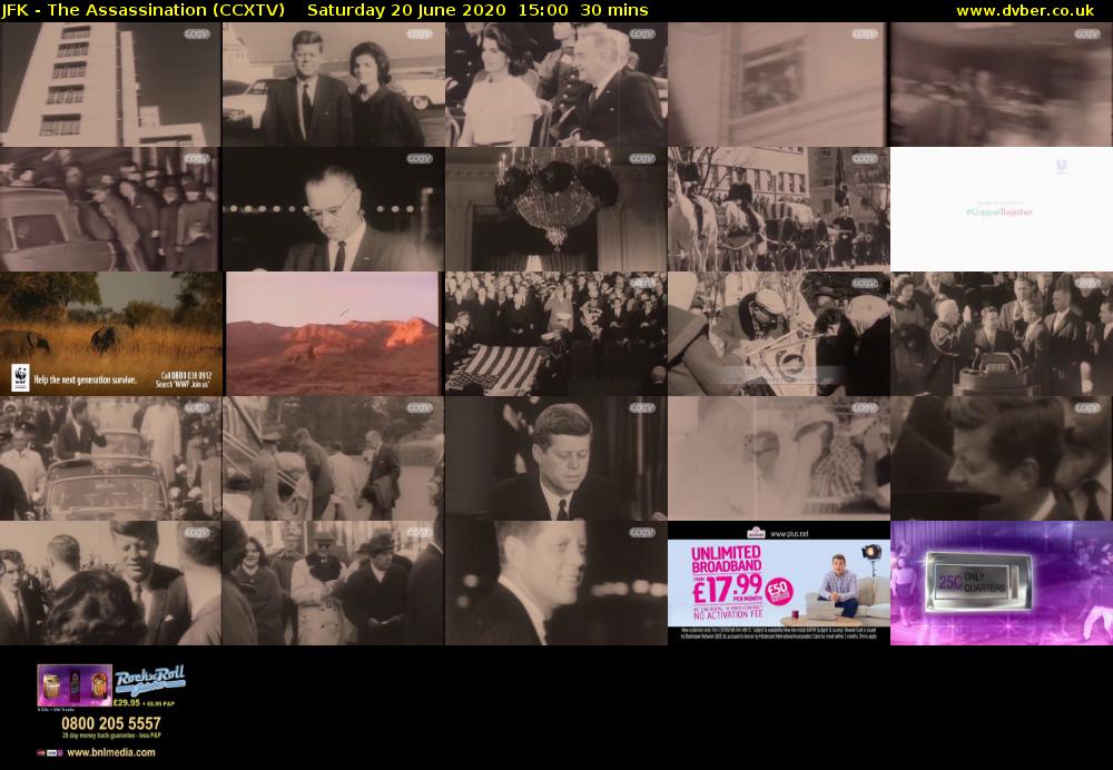 JFK - The Assassination (CCXTV) Saturday 20 June 2020 15:00 - 15:30