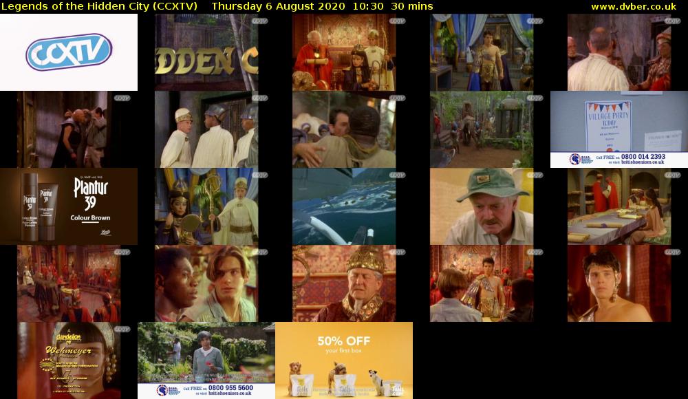 Legends of the Hidden City (CCXTV) Thursday 6 August 2020 10:30 - 11:00