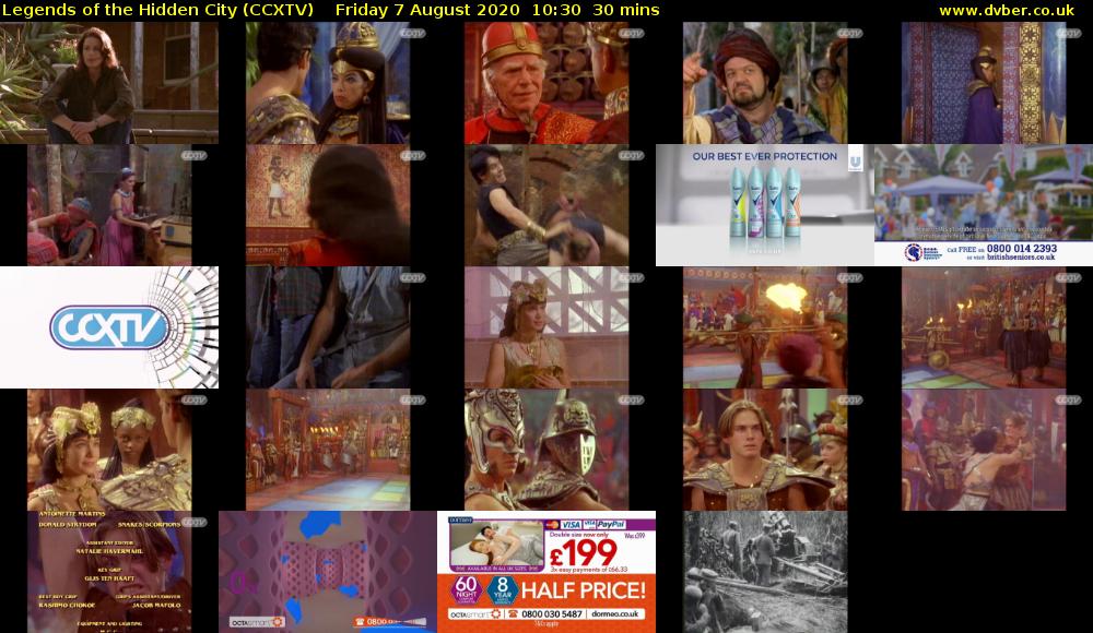 Legends of the Hidden City (CCXTV) Friday 7 August 2020 10:30 - 11:00