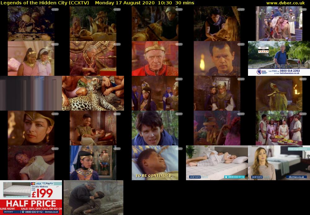 Legends of the Hidden City (CCXTV) Monday 17 August 2020 10:30 - 11:00