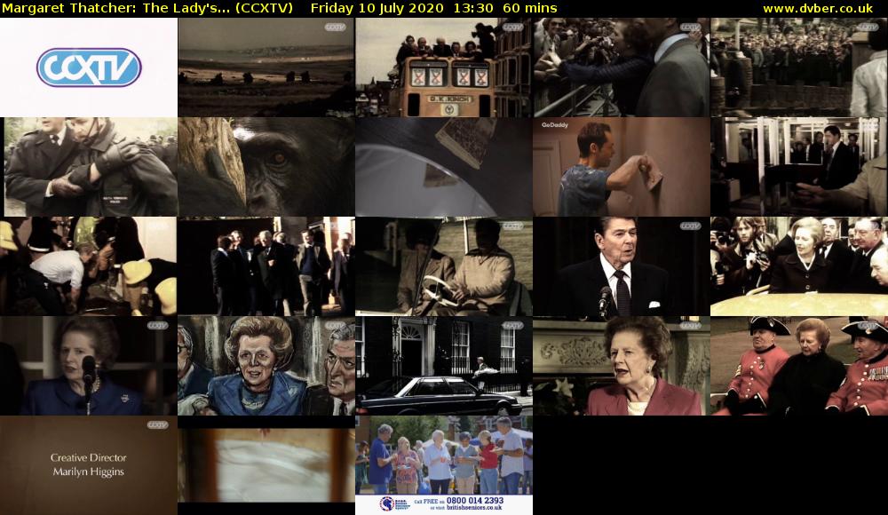 Margaret Thatcher: The Lady's... (CCXTV) Friday 10 July 2020 13:30 - 14:30