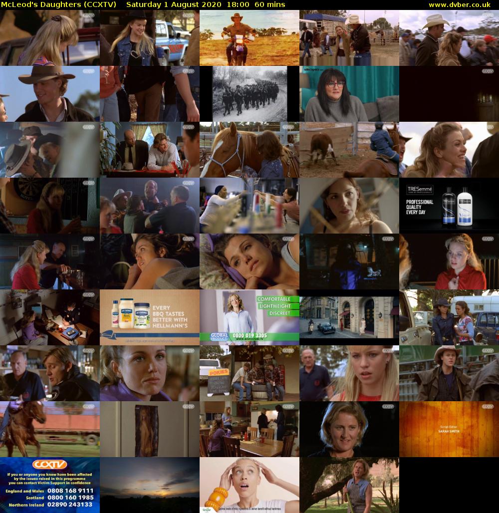 McLeod's Daughters (CCXTV) Saturday 1 August 2020 18:00 - 19:00