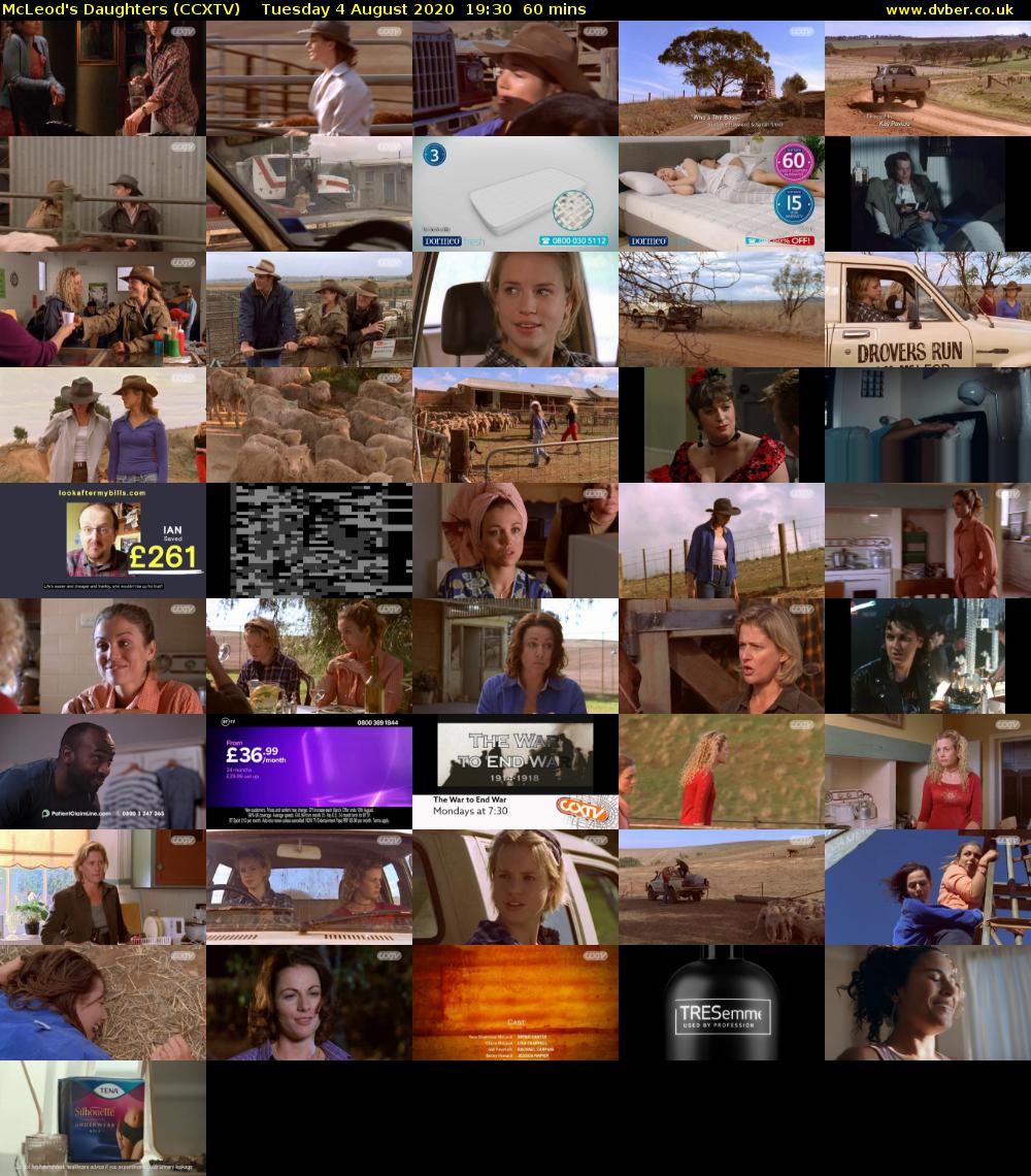 McLeod's Daughters (CCXTV) Tuesday 4 August 2020 19:30 - 20:30