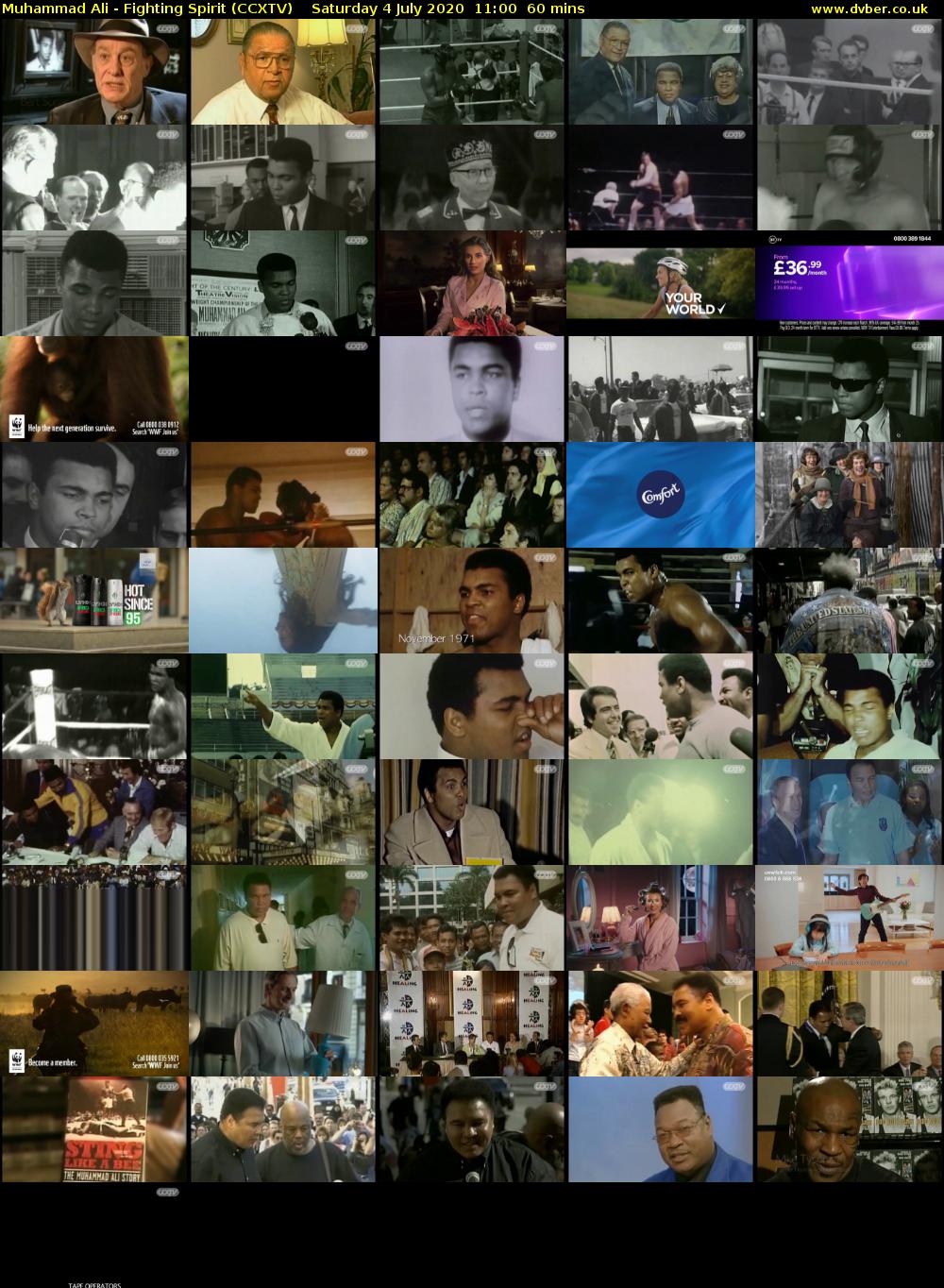 Muhammad Ali - Fighting Spirit (CCXTV) Saturday 4 July 2020 11:00 - 12:00
