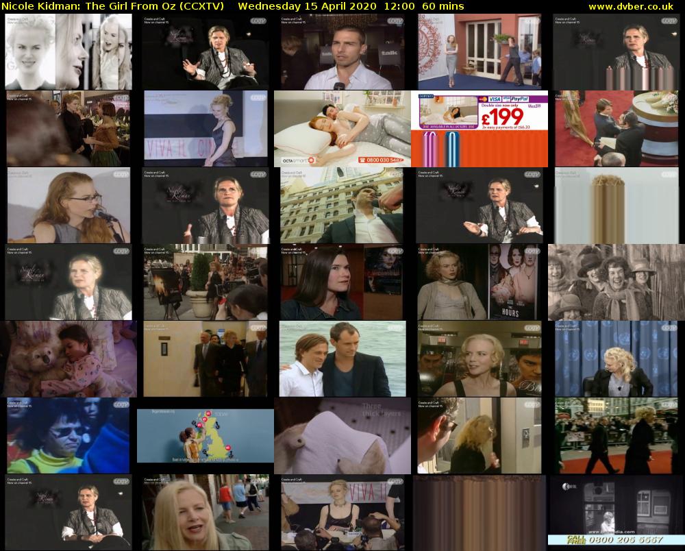Nicole Kidman: The Girl From Oz (CCXTV) Wednesday 15 April 2020 12:00 - 13:00