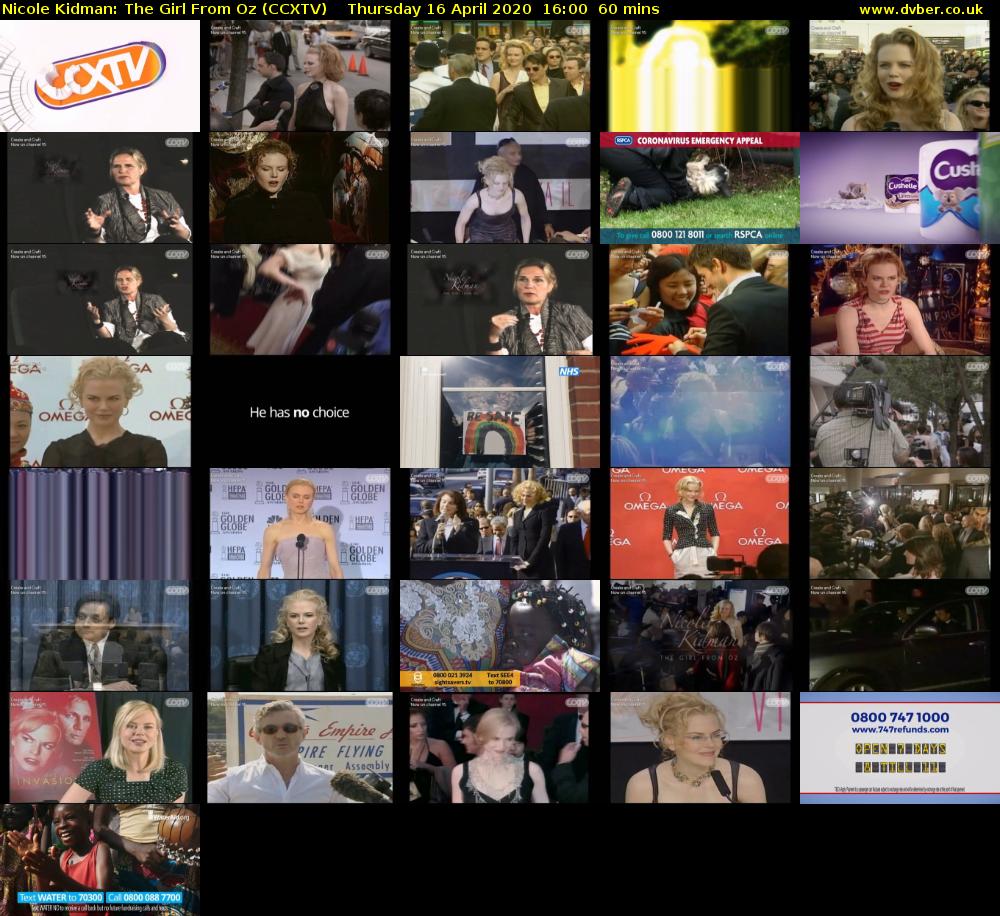 Nicole Kidman: The Girl From Oz (CCXTV) Thursday 16 April 2020 16:00 - 17:00