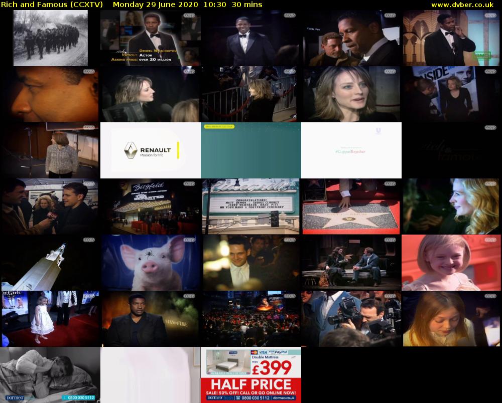 Rich and Famous (CCXTV) Monday 29 June 2020 10:30 - 11:00