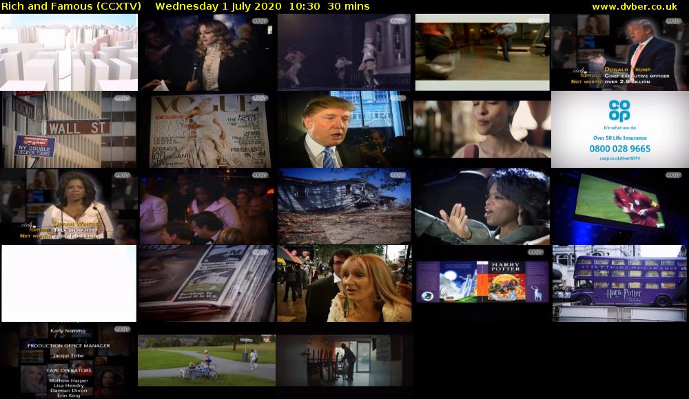 Rich and Famous (CCXTV) Wednesday 1 July 2020 10:30 - 11:00