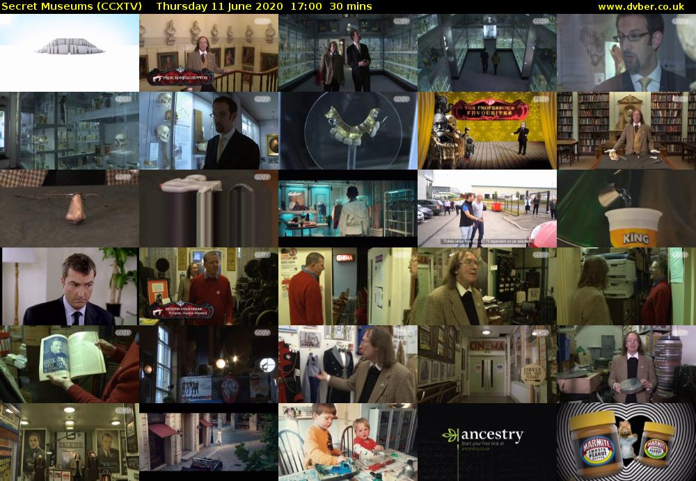 Secret Museums (CCXTV) Thursday 11 June 2020 17:00 - 17:30