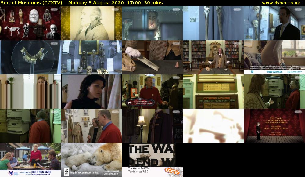 Secret Museums (CCXTV) Monday 3 August 2020 17:00 - 17:30