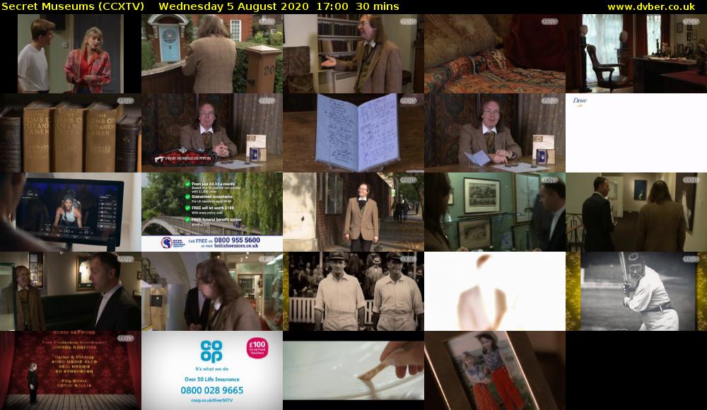 Secret Museums (CCXTV) Wednesday 5 August 2020 17:00 - 17:30