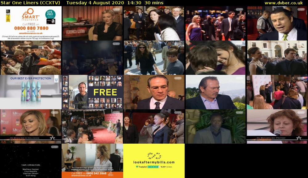 Star One Liners (CCXTV) Tuesday 4 August 2020 14:30 - 15:00