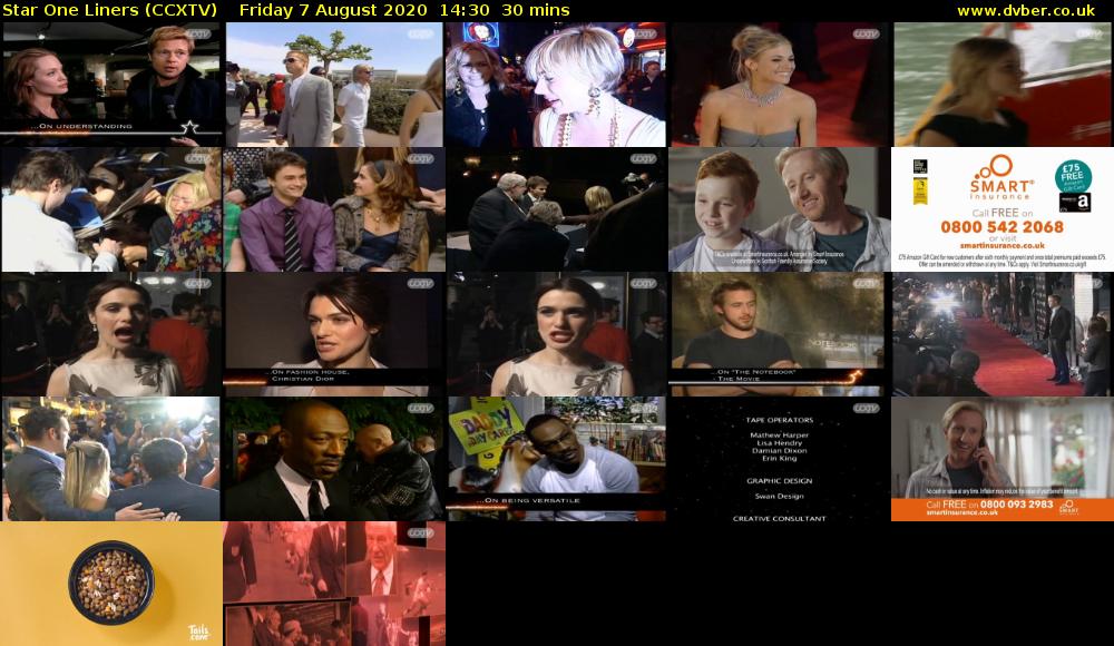 Star One Liners (CCXTV) Friday 7 August 2020 14:30 - 15:00