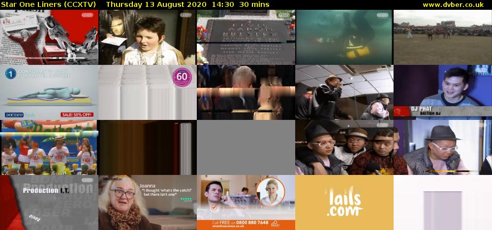 Star One Liners (CCXTV) Thursday 13 August 2020 14:30 - 15:00