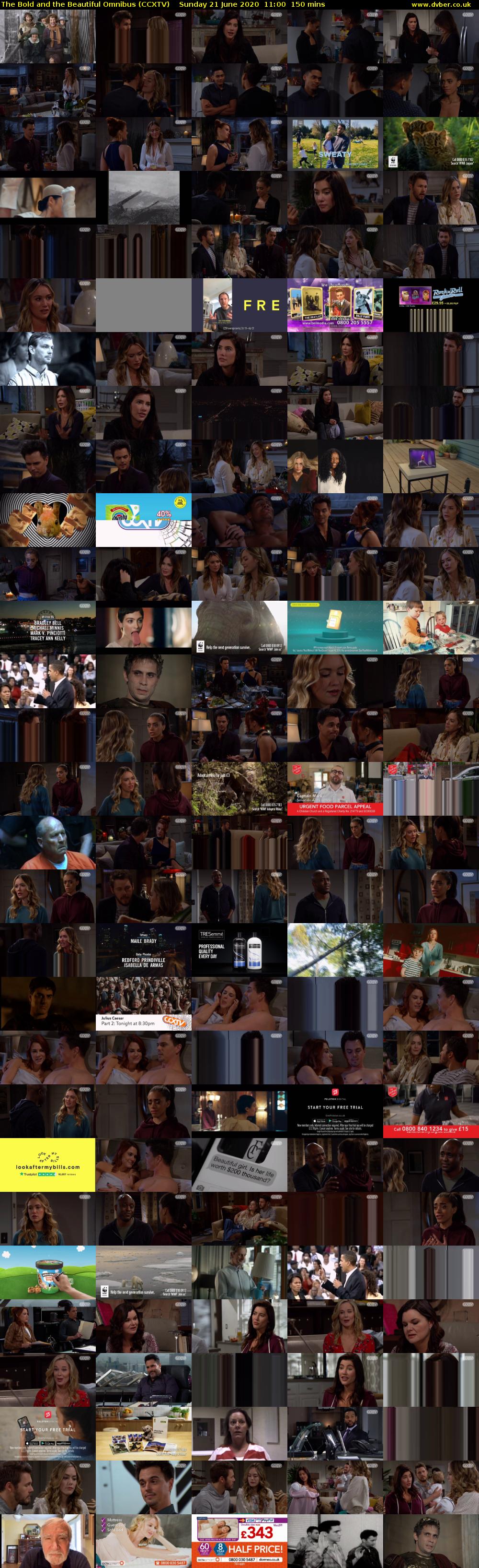 The Bold and the Beautiful Omnibus (CCXTV) Sunday 21 June 2020 11:00 - 13:30