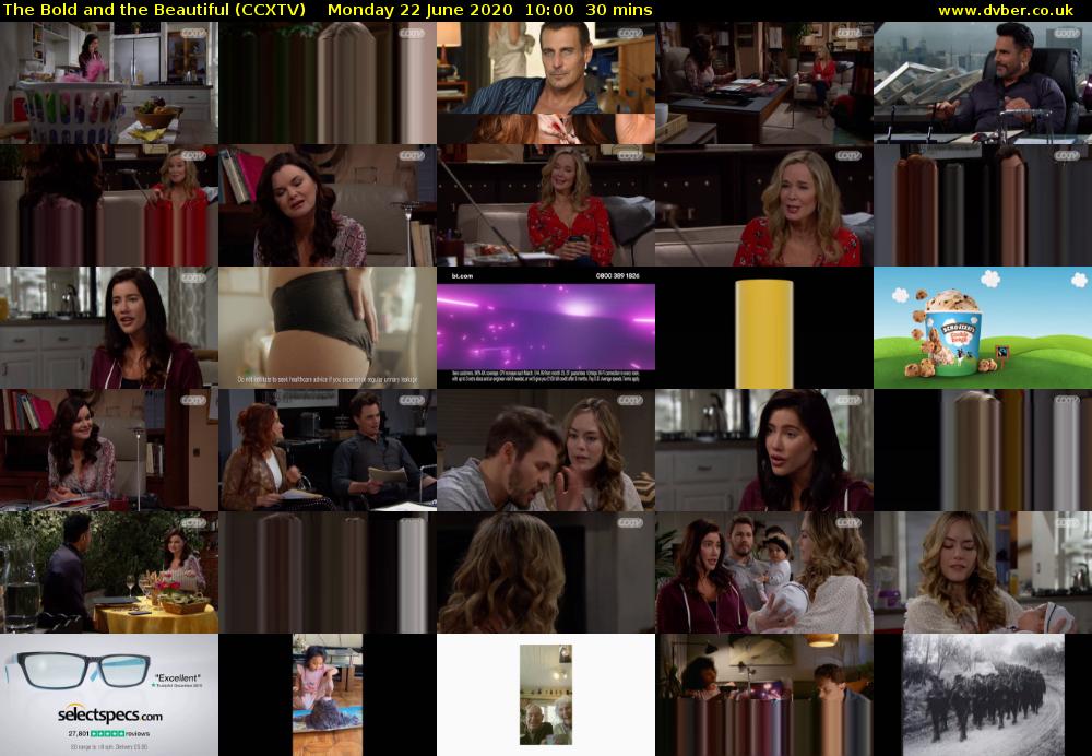 The Bold and the Beautiful (CCXTV) Monday 22 June 2020 10:00 - 10:30
