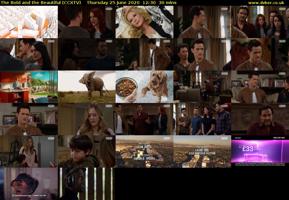 The Bold and the Beautiful (CCXTV) Thursday 25 June 2020 12:30 - 13:00
