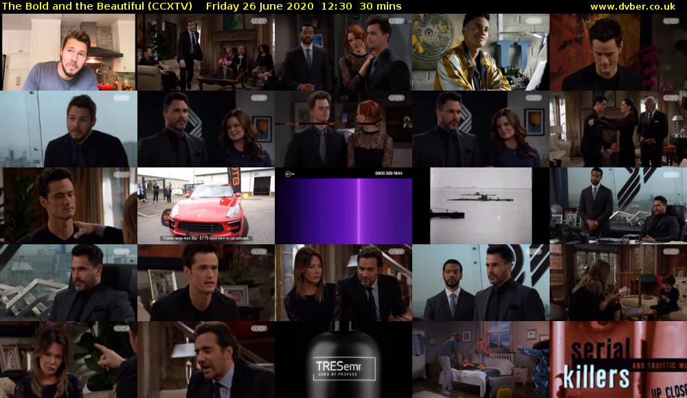 The Bold and the Beautiful (CCXTV) Friday 26 June 2020 12:30 - 13:00