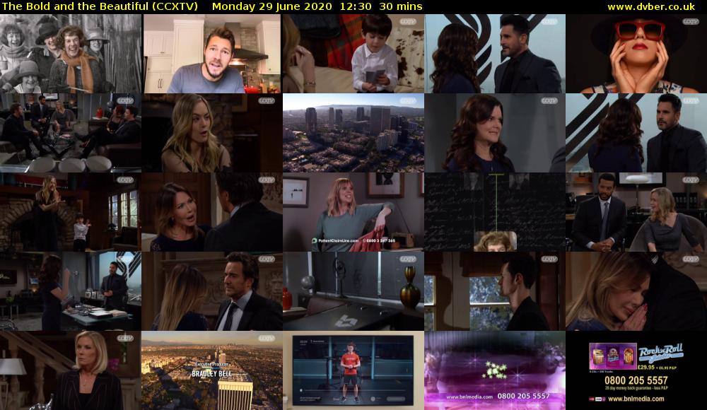 The Bold and the Beautiful (CCXTV) Monday 29 June 2020 12:30 - 13:00