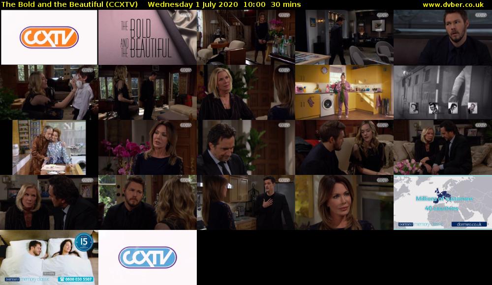 The Bold and the Beautiful (CCXTV) Wednesday 1 July 2020 10:00 - 10:30