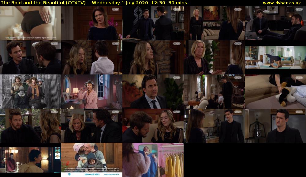 The Bold and the Beautiful (CCXTV) Wednesday 1 July 2020 12:30 - 13:00