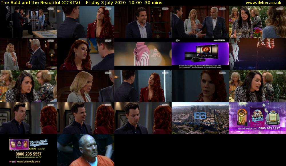 The Bold and the Beautiful (CCXTV) Friday 3 July 2020 10:00 - 10:30