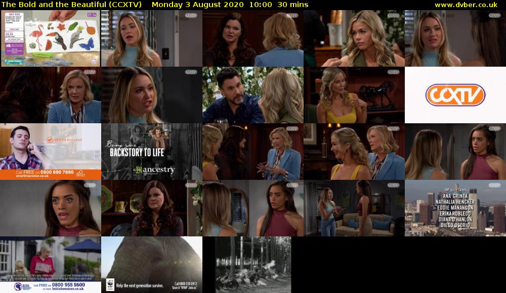 The Bold and the Beautiful (CCXTV) Monday 3 August 2020 10:00 - 10:30