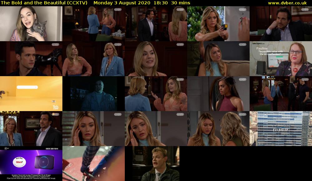 The Bold and the Beautiful (CCXTV) Monday 3 August 2020 18:30 - 19:00