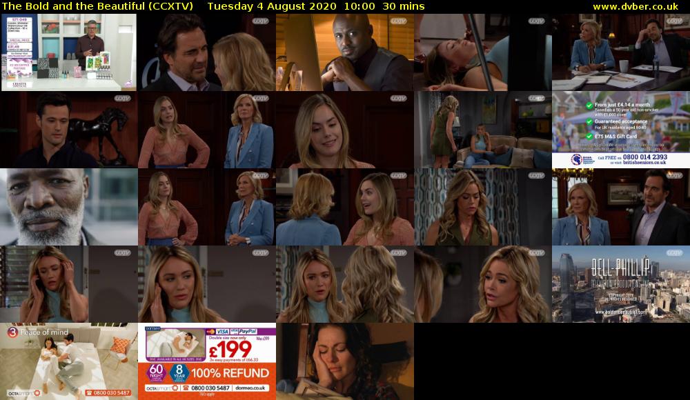 The Bold and the Beautiful (CCXTV) Tuesday 4 August 2020 10:00 - 10:30