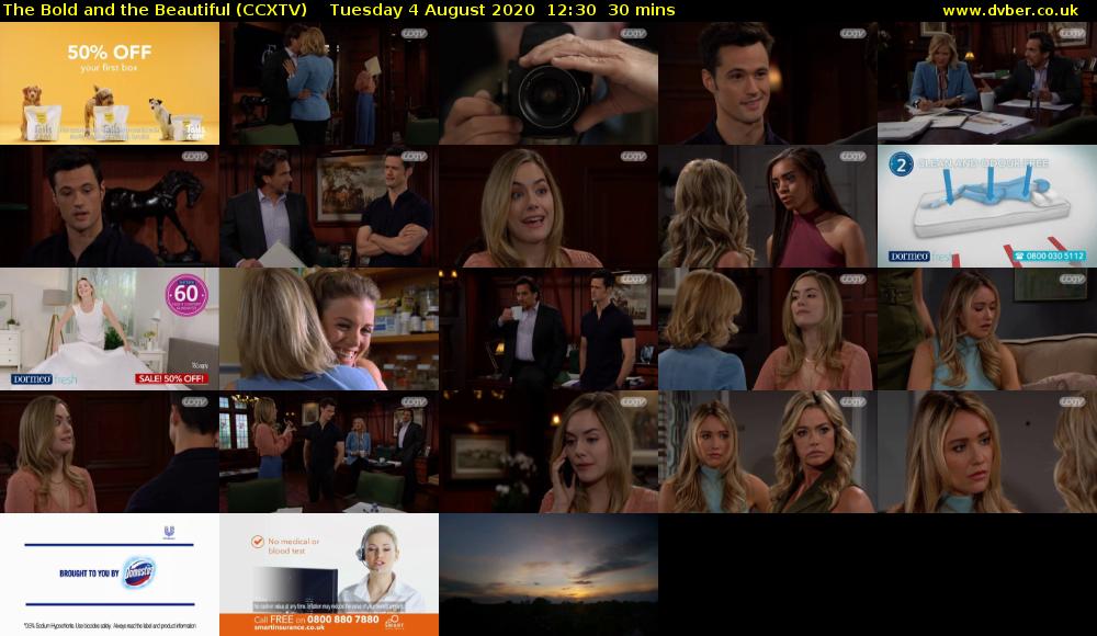 The Bold and the Beautiful (CCXTV) Tuesday 4 August 2020 12:30 - 13:00