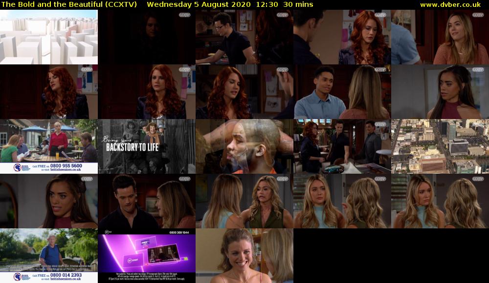 The Bold and the Beautiful (CCXTV) Wednesday 5 August 2020 12:30 - 13:00