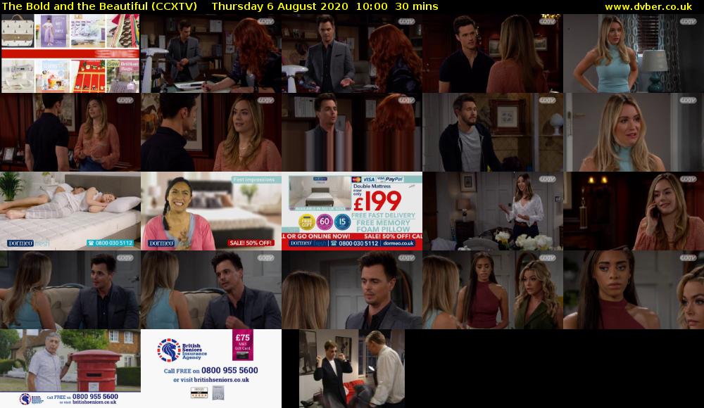 The Bold and the Beautiful (CCXTV) Thursday 6 August 2020 10:00 - 10:30