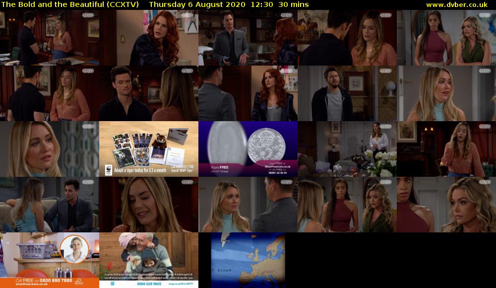 The Bold and the Beautiful (CCXTV) Thursday 6 August 2020 12:30 - 13:00