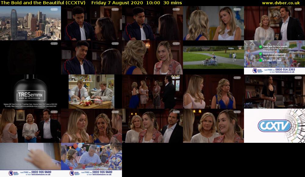 The Bold and the Beautiful (CCXTV) Friday 7 August 2020 10:00 - 10:30