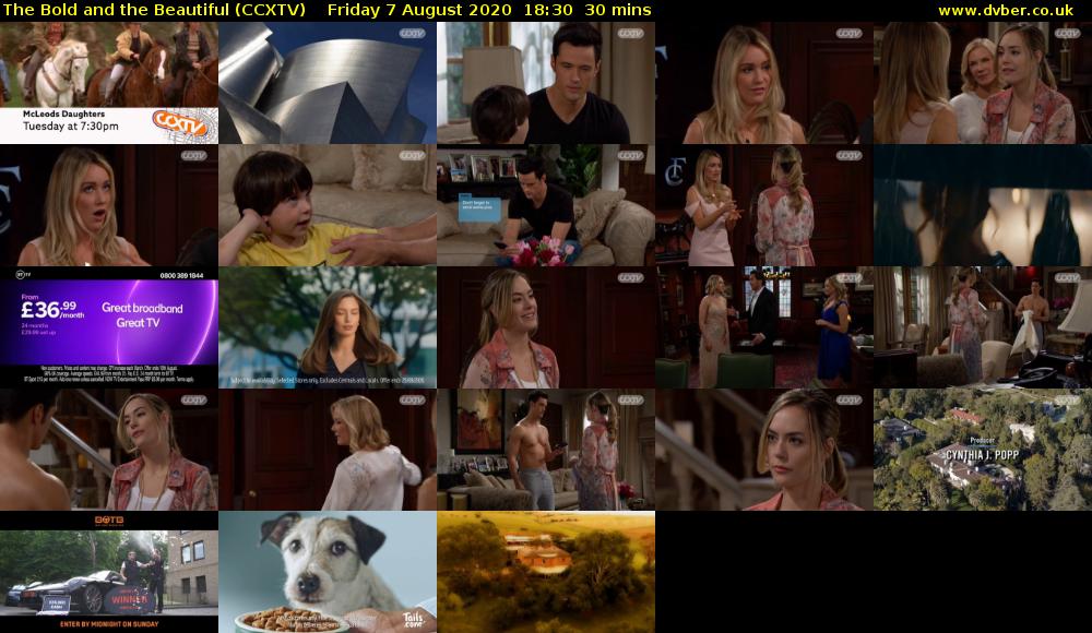The Bold and the Beautiful (CCXTV) Friday 7 August 2020 18:30 - 19:00