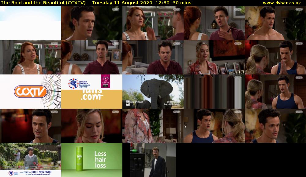 The Bold and the Beautiful (CCXTV) Tuesday 11 August 2020 12:30 - 13:00